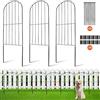 VEVOR Recinzione da Giardino in Metallo 61x33 cm da 10 Barriera per Animali Domestici Senza Scavo 5,08 cm Spaziatura dei Picchi, Recinzione Decorativa in Metallo 10 Pezzi per Giardino Cortile Aiuola
