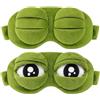 VgxRolq Frog Sleep Mask, 3D Eye Mask, Cute Eye Mask per Viaggio 2 Pezzi | Design a forma di rana 3D, traspirante e adatto ai viaggi, una maschera regolabile per adulti, ideale per i lavoratori.