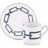 GINORI 1735 TAZZA CAFFE CON PIATTINO, CATENE IMPERO BLU ZAFFIRO