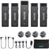 BOYA Sistema di microfono Lavalier wireless a 4 canali, BY-W4 2.4G Revers
