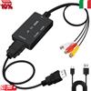 Adattatore Da RCA a HDMI, Da AV a HDMI, Convertitore Audio Video 1080P Con Cavi