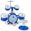 KOMFOTTEU Batteria per Bambini, 5 Tamburi, 2 Bacchette, Sgabello, Pedaliera
