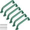 SELEWARE Confezione da 6 maniglie di sicurezza verdi per parco giochi da 30,5 cm, in metallo, per bambini, set di maniglie per altalena, maniglie per interni ed esterni, barre per scimmie, casa