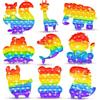 FILMINK 18 pezzi Pop Bubble Fidget Toy, giocattolo sensoriale Fidget con forma di animale, giocattolo antistress per bambini e adulti, idea regalo per compleanno, Natale, sensore ADHD