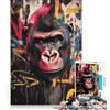 JIANGENNF Puzzle da 1000 pezzi per adolescenti, graffiti, pop art, gorilla, decorazione da parete, passatempo ideale per le vacanze a casa, per rafforzare l'amore tra le coppie 38x52cm