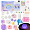 VICTERR Kit Squishy Fai-da-Te Luminoso | 250 g di Pasta di Silicone 1:1, 12 Stampi & Strumenti, Giocattolo Sensoriale Antistress, Regalo Creativo per Ragazze e Ragazzi