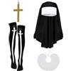 YUYWWAN Set di Accessori per Costumi da Suora, Accessori Suora Donna Halloween, Costume da Cosplay Suora per Gioco di Ruolo della Donna Halloween