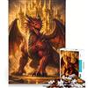 JIANGENNF Puzzle da 1000 pezzi per adulti con drago rosso gioco interattivo decorazione da parete adatto per la decorazione della scrivania 38x26cm