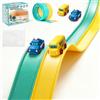 GEEKEO Giocattolo da Bagno, ista da Corsa Flessibile da 1,5 m con 2 mini macchinine, ventose e borsa a rete per riporle, regalo educativo per bambine e bambini dai 3 anni in su