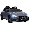 AIYAPLAY Auto elettrica bambini 12V Mercedes-AMG MP3 Grigio | Telecomando 2.4 GHz, 2 motori, musica, avvio/arresto morbido, clacson, sospensione, LED, ruote di supporto, per età 3-6