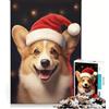 JIANGENNF Puzzle da 1000 pezzi con Corgi natalizio decorazione murale a tema natalizio stimolante da completare ideale per rafforzare il legame di coppia 38x52cm
