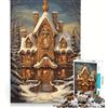 JIANGENNF Puzzle per adulti da 1000 pezzi casetta di pan di zenzero natalizia gioco pratico attività divertenti da fare in casa regalo per donne 38x52cm
