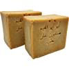 APREGGIO Aleppo Sapone 20% di alloro, 2 saponi naturali tradizionali con 70% olio d'oliva, fatto a mano, vegano, senza additivi, sapone doccia solido, per corpo e capelli, 2 x 140 g