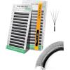 NAGARAKU Narrow 4D W Ciglia Finte Prefabbricate Volume Naturale Soffici Compatte A Lunga Tenuta Spesse Leggere Comode Pre-Formate A Ventaglio Weave Strette W Lash Cluster Nero Opaco (0.07mm C 9mm)