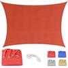 YAOYI Tenda A Vela 3x4.5m Rettangolare Vela Ombreggiante HDPE Traspirante, Protezione Raggi UV 95%, per Feste All'aperto in Terrazza Piscina Giardino, con Corda, Rosso