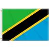 Petite Pine 2 × 3 FT Bandiera della Tanzania, Medio 60 × 90 CM 150D Tanzanian Outdoor Banner, Decor Garden con Brass Gromment