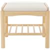 Endingfuny Panca per scarpe in legno con cuscino di seduta, scarpiera per ingresso, corridoio, soggiorno, 45 x 30 x 40 cm, colore legno