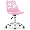 NMK HOME Sedia Pelle Sintetica Ergonomica Base Cromata Rosa | imbottitura ergonomica, uso prolungato, moderna, sedia girevole, schienale supporto, montaggio semplice