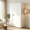 [en.casa] Armadio Multifunzionale con 3 Ante Bianco 175x90x35 cm | Mobile Alto Contenitore 7 Ripiani Scomparti Vano Portascope Bagno Cucina Lavanderia Camera da Letto Asciugamani Alimenti