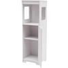 TCICOP Armadietto da bagno 28 x 25 x 90 cm, mobile da bagno sottile, 4 piani, piccolo armadio ogni strato porta 2,5 kg, bianco, adatto per bagno e toilette
