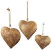 Plmvhpb 1 set di campana decorativa in metallo 3D a forma di cuore in metallo giallo con corda da appendere
