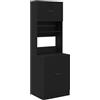 vidaXL Credenza da cucina con porta 2 pcs Rovere Nero 60 x 50 x 180 cm, Ampio spazio, mobile da cucina rettangolare moderno, organizer chic per sala da pranzo, arredo smart