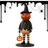 Generico Figura De Calabaza Con Linterna De Mano, Decoración Retro De Resina | Figur | Para dormitorio, habitación infantil, chimenea, mesa de centro, estante, mesita de