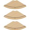 JJL Mensola Angolare da Parete Ventaglio in Legno 3 Livelli 30 cm, Rustica con Recinzione, Venature Naturali, Adatta per Appartamento Camera da Letto Cucina