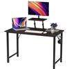 Lvhecforhm Piccola Scrivania Marrone, Tavolo Da Computer Con Supporto Monitor Relevabile, Tavolo Da Scrivania Con Gancio Per Cuffie, 100x50x75-91cm, Per Studiare