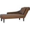 Traylux Chaise longue con cuscino e bracciolo destro, in ecopelle marrone, ergonomica, imbottita, comoda sdraio relax, versatile, ideale per rilassarsi