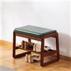 SOBIBO Scarpiera in legno massello, panca a 2 livelli, panca portaoggetti in legno, moderna stile metà secolo, con cuscino in ecopelle, per corridoio e soggiorno (colore: verde, 55 cm, 55 cm)