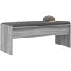 vidaXL Panca per ingresso con cuscino Grigio Sonoma 103 x 38 x 40 cm