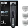 Braun Depilatore Corpo Series 3 3350, Rifinitore Corpo Da Uomo, Rasatura Delicata Per Tutto Il Corpo Maschile