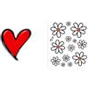4R Quattroerre.it Quattroerre 14112 Sticker Adesivo 3D Cuore, 60 x 55 mm & 32103 Adesivo Stickers Fiori Margherite, 14 x 16 cm