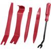 AiQInu Kit Smontaggio Plastiche Auto 5 Pezzi, Kit Smontaggio Pannelli Auto, Leve Plastica Smontaggio Auto per Pannelli Auto Autoradio Cruscotto (Rosso)