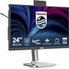 PHILIPS Monitor 24B2U4301H 24 pollici 1920x1080, FHD, 120Hz, IPS Panel, 4ms GtG, USB HubWebcam, Speakers, Height Adjustment, (HDMI1x 1.4 DP 1x 1.4) Grigio Antracite