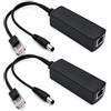 Guangstar Splitter PoE standard da 48 V a 12 V 1A-2 A, adattabile a entrambi i protocolli IEEE802.3AF/AT, compatibile con la maggior parte delle telecamere di sicurezza IP, nero, confezione da 2