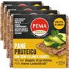 PEMA Pane Proteico, Pane Proteico a Ridotto Contenuto di Carboidrati, con Soli Ingredienti Naturali e Ricco di Fibre, 375g (Confezione da 4)