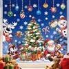 wondever Adesivi per Finestre Albero di Natale 3D Babbo Renna Vetrofanie | Vetrofanie Adesivi Anticollisione, Doppia Faccia Elettrostatici, Adesione Statica, Rimovibile Riutilizzabile, per Vetro Porte