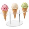 HEMOTON Supporto per gelato in acrilico, per waffle, per la casa, feste, cucina, 7 x 3,5 x 2,7 pollici