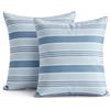 TIN DREAMS FACTORY | Set di 2 Federe per Cuscino 45x45 cm Azzurre con Righe - Sfoderabili e Lavabili - Cuscini Moderni - Made in Spagna - Decorazione per Casa, Letto, Divano, Poltrona