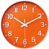 HZDHCLH 20 cm orologio da parete silenzioso senza ticchettio, lancette dei secondi striscianti con numeri arabi per ufficio, aula, casa, soggiorno, camera da letto (arancione, 20 cm)