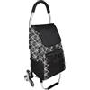 R.Leone Carrello spesa 3 Ruota per scale con robusto telaio in alluminio e borsa in tela impermeabile rimovibile ideale per lo shopping comodo e pratico D0163 (Scozzese Marrone, Ruota Bianco silenzioso)