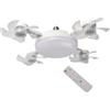 Sawhamale Lampadario con ventilatore da soffitto a LED Plafoniera LED con ventilatore | con telecomando,3 tonalità di colore e 3 velocità, timer 2h/4h, attacco E27, per camera da letto, soggiorno sala da pranzo