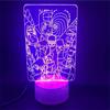 KJsdaADSA Akatsuki 3D LED Illusion Lampada Luce notturna per bambini Luce notturna LED Sensore tattile Camera da letto Lampada decorativa Regalo di festa per ragazze Lampada da notte