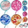 Gulfmew 4 Pezzi Ventaglio Rotondo Pieghevole Tascabile, Stile Giapponese | Ventagli Tondi Richiudibili Portatili Piccoli, Regali Estivi, Per Matrimonio, Festa, Decorazione di Casa, Ufficio, Estate