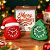 AYRELY® Sveglia natalizia Set di 2 orologi da tavolo con cappello di Babbo Natale e albero di Natale, silenziosi, senza ticchettio, funzionamento a batteria, per camera dei bambini, soggiorno o
