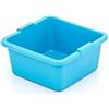 HELGUEFER - Bacino quadrato 10 L | Bacino in plastica con manici | Piccolo contenitore 30 x 30 x 15 cm Resistente e durevole | Uso generale in casa, giardino o industria