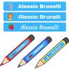 RP GRAFICA Etichette Adesive Personalizzate per penne, matite, pennarelli con nome. Adesivi impermeabili per scuola. Adesivi scolastici (Azzurro)