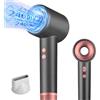 HyAdierTech Asciugacapelli Alta Velocità con Ionico, Phone per Capelli Professionale ioni 2400W AC Motore Professionale con 3 Impostazioni di Calore, Phon Capelli Asciugatura Rapida (nero)